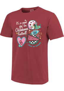Oklahoma Sooners Womens Crimson It's A Good Day For Football Short Sleeve T-Shirt