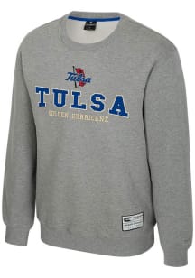 Colosseum Tulsa Golden Hurricane Mens Grey Yes Chef Long Sleeve Crew Sweatshirt