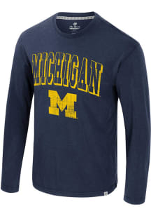 Colosseum Michigan Wolverines Blue Palermo Long Sleeve T Shirt
