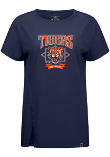 Levelwear Detroit Tigers Womens Navy Blue Influx Precinct Cooperstown Short Sleeve T-Shirt