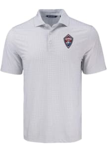 Cutter and Buck Colorado Rapids Mens Grey Pike Diamond Dot Short Sleeve Polo
