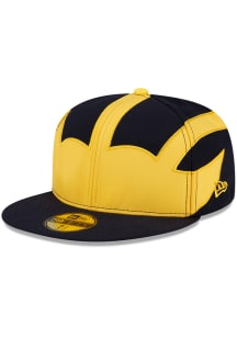New Era Michigan Wolverines Mens Navy Blue Helmet Head 59FIFTY Fitted Hat