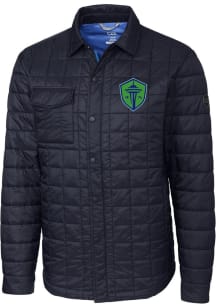 Cutter and Buck Seattle Sounders FC Mens Navy Blue Rainier PrimaLoft Outerwear Lined Jacket