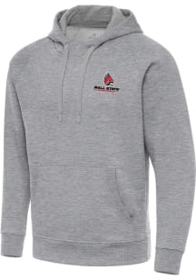 Antigua Ball State Cardinals Mens Grey Victory Long Sleeve Hoodie