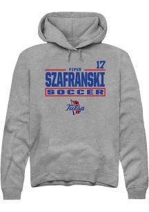 Piper Szafranski  Rally Tulsa Golden Hurricane Mens Graphite NIL Stacked Box Long Sleeve Hoodie