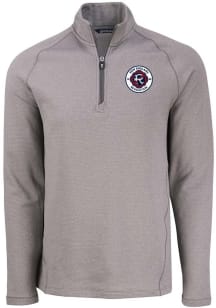 Cutter and Buck New England Revolution Mens Graphite Pehastin Long Sleeve Qtr Zip Pullover