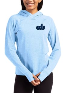 Cutter and Buck Old Dominion Monarchs Womens Light Blue Vault Adapt Knit Hood Hooded Sweatshirt