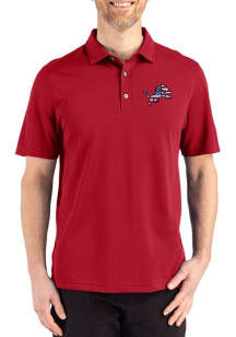Cutter and Buck Detroit Lions Red Americana Advantage Refresh Pique Big and Tall Polo