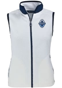 Cutter and Buck Vancouver Whitecaps FC Womens White Cascade Sherpa Vest