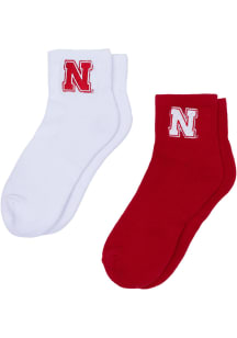 Nebraska Cornhuskers 2pk Womens Quarter Socks