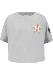 Pro Standard Houston Astros Toddler Girls Grey Classic Essentials Short Sleeve T-Shirt