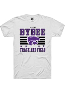 Claire Bybee K-State Wildcats White NIL Striped Short Sleeve Player T Shirt
