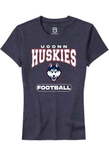 Summit Sportswear UConn Huskies Womens Navy Blue Football Short Sleeve T-Shirt