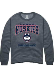 Summit Sportswear UConn Huskies Mens Grey Heather Women's Cross Country Long Sleeve Crew Sweatshir..