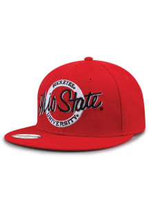 Ohio State Buckeyes Red Original Retro Circle Wool Blend Mens Snapback Hat