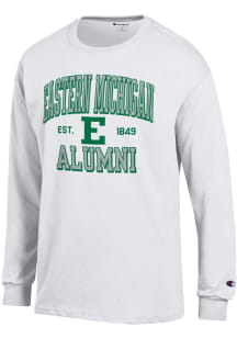 Champion Eastern Michigan Eagles White Est Date Alumni Jersey Long Sleeve T Shirt