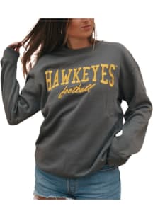 Gameday Social Iowa Hawkeyes Womens Dark Grey Tebow Crew Sweatshirt