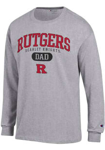 Champion Rutgers Scarlet Knights Grey Dad Pill Jersey Long Sleeve T Shirt