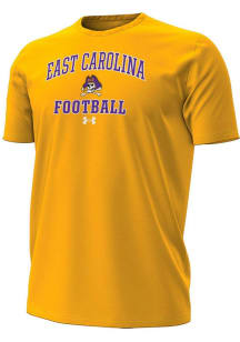 Under Armour East Carolina Pirates Gold Football Football Performance Short Sleeve T Shirt