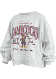 Pressbox South Carolina Gamecocks Womens Ash Janise Crew Sweatshirt