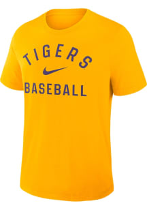 Nike LSU Tigers Gold Dugout Early Work Baseball Short Sleeve T Shirt