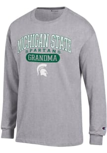 Champion Michigan State Spartans Grey Pill Box Grandma Jersey Long Sleeve T Shirt