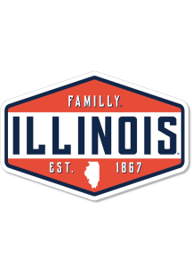 Illinois Fighting Illini 3.5" Badge Rugged Stickers - Orange