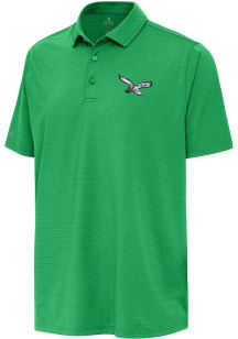 Antigua Philadelphia Eagles Mens Kelly Green Retro Hurdle Short Sleeve Polo