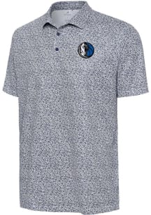 Antigua Dallas Mavericks Mens Navy Blue Field Ditsy Short Sleeve Polo