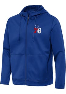 Antigua Philadelphia 76ers Mens Blue Moments Long Sleeve Zip
