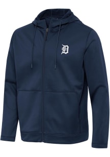 Antigua Detroit Tigers Mens Navy Blue Moments Long Sleeve Zip