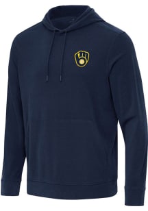 Antigua Milwaukee Brewers Mens Navy Blue Omni Hood