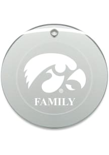 Iowa Hawkeyes Family Round Ornament - White