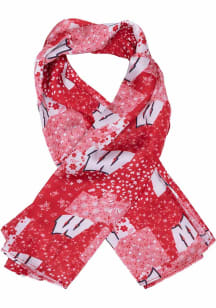 Wisconsin Badgers Satin Paisley Patchwork Womens Scarf