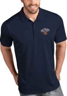 Antigua New Orleans Pelicans Mens Navy Blue Tribute Logo Short Sleeve Polo
