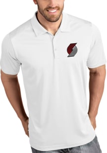 Antigua Portland Trail Blazers Mens White Tribute Short Sleeve Polo