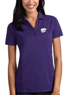 Antigua K-State Wildcats Womens Purple Power Cat Tribute Short Sleeve Polo Shirt