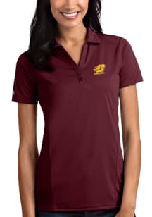 Antigua Central Michigan Chippewas Womens Maroon Tribute Short Sleeve Polo Shirt