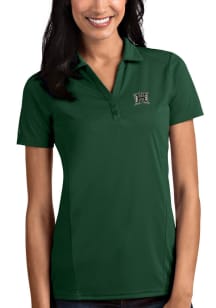 Antigua Hawaii Warriors Womens Green Tribute Short Sleeve Polo Shirt