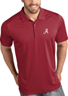 Antigua Alabama Crimson Tide Mens Cardinal Tribute Short Sleeve Polo