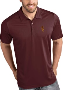 Antigua Arizona State Sun Devils Mens Maroon Tribute Short Sleeve Polo