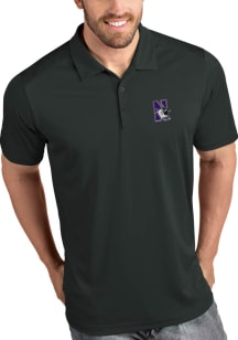 Antigua Northwestern Wildcats Mens Grey Tribute Short Sleeve Polo