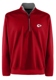 Antigua Kansas City Chiefs Mens Red Leader Long Sleeve Qtr Zip Pullover