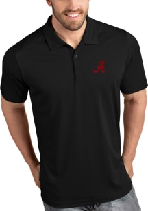 Antigua Alabama Crimson Tide Mens Black Tribute Short Sleeve Polo