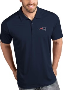 Antigua New England Patriots Mens Navy Blue Tribute Short Sleeve Polo