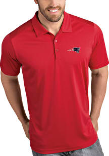Antigua New England Patriots Mens Red Tribute Short Sleeve Polo