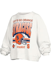 Pressbox Syracuse Orange Womens White Janise Crew Sweatshirt