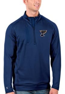 Antigua St Louis Blues Mens Blue Generation Long Sleeve Qtr Zip Pullover