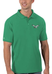 Antigua Philadelphia Eagles Mens Kelly Green Legacy Pique Short Sleeve Polo