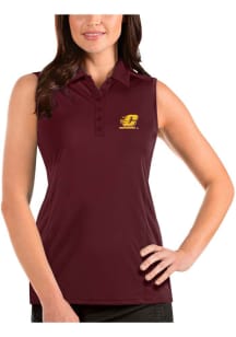 Antigua Central Michigan Chippewas Womens Maroon Tribute Sleeveless Polo Shirt